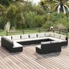 vidaXL Set Divani da Giardino 12 pz con Cuscini in Polyrattan Nero