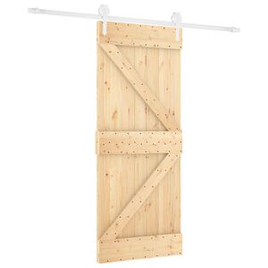 vidaXL Porta scorrevole Naturale e Bianco 80 x 210 cm