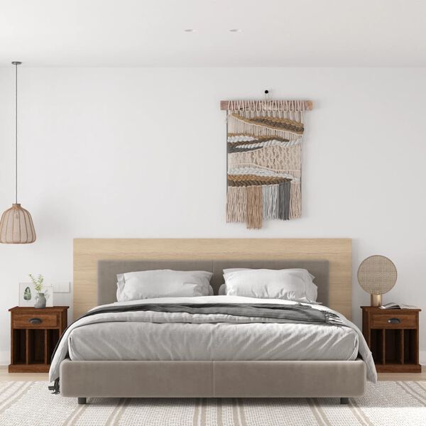 vidaXL Comodini 2 pz Rovere Marrone 43x36x50 cm