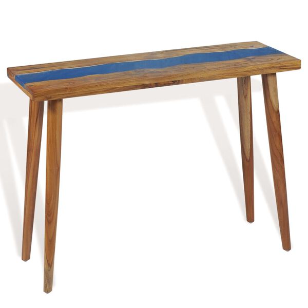 vidaXL Tavolo Consolle in Teak e Resina 100x35x75 cm