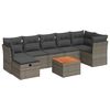 vidaXL Set Divano da Giardino 8 pz con Cuscini Grigio in Polyrattan