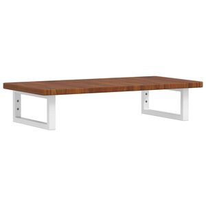 vidaXL Ripiano a Parete per Lavabo in Acciaio e Massello di Rovere