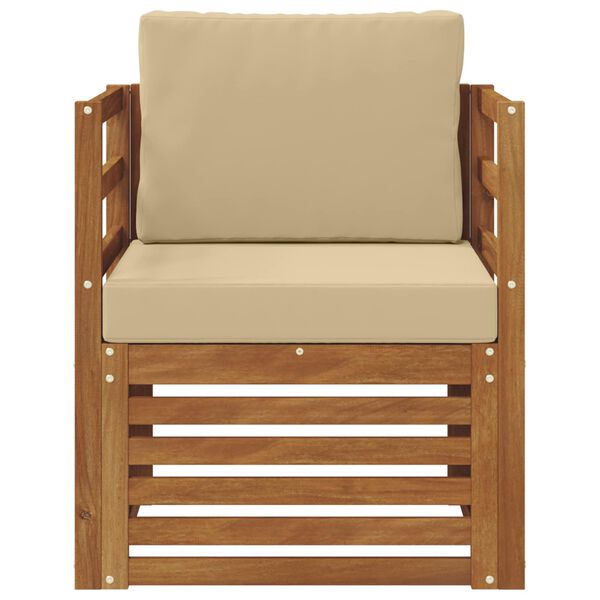 vidaXL Set di divani da esterno con cuscino Naturale 67 x 63 x 73 cm