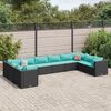 vidaXL Set Salotto da Giardino 10pz con Cuscini in Polyrattan Nero
