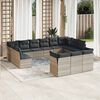 vidaXL Set Divani Giardino 13 pz con Cuscini Grigio Chiaro Polyrattan