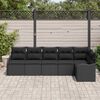 vidaXL Set Divano da Giardino con archiviazione 6 pcs Nero polyrattan