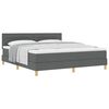 vidaXL Letto a molle con materasso Grigio scuro 180 x 200 cm Tessuto