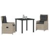 vidaXL Set da Pranzo per Giardino 3 pcs Grigio chiaro polyrattan