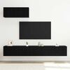 vidaXL Set mobile TV 3 pcs Rovere Nero Legno multistrato