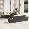 vidaXL Set Divano da Giardino con archiviazione 7 pcs Nero Poly Rattan