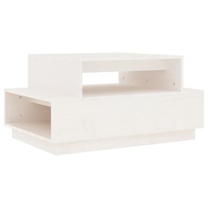 vidaXL Tavolino da Salotto Bianco 80x55x40,5 cm Legno Massello di Pino