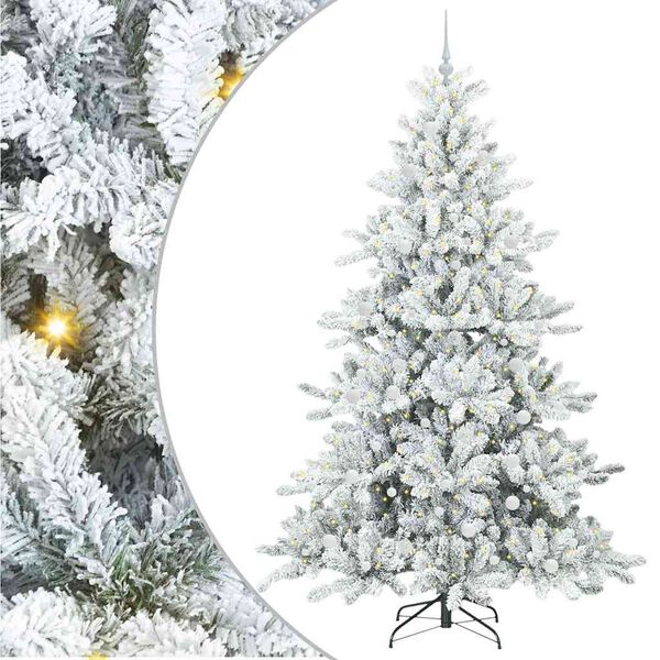 vidaXL Albero di Natale Artificiale con Rami Pieghevoli Bianco 240 cm