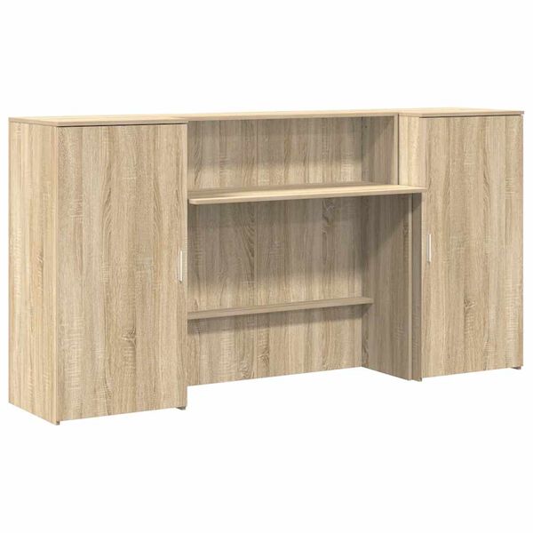 vidaXL Banco Reception Rovere Sonoma 200x50x103,5 cm Legno Multistrato