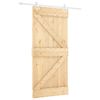 vidaXL Porta Scorrevole con Set Hardware 100x210cm Legno Massello Pino