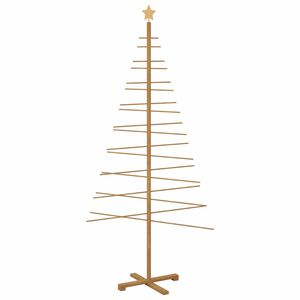 vidaXL Albero di Natale in legno con supporto Marrone 210 cm Bambù