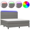 vidaXL Letto a Molle Materasso e LED Grigio Scuro 180x200cm in Tessuto