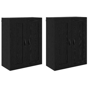vidaXL Mobile a muro 2 pcs Rovere Nero 69,5 x 34 x 90 cm