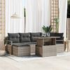 vidaXL Set Divano da Giardino 7 pcs Grigio Poly Rattan