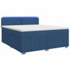 vidaXL Letto Box Spring LED con Materasso Blu 160 x 200 cm Tessuto