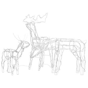 vidaXL Decorazioni di Natale a Forma di Renne 3 pz 229 LED