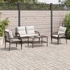 vidaXL Set Divano da Giardino 4 pz con Cuscini Marrone in Polyrattan