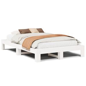vidaXL Letto senza Materasso Bianco 135x190 cm Legno Massello di Pino