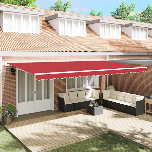 vidaXL Telo di ricambio per tenda da sole Rosso 580 x 345 cm