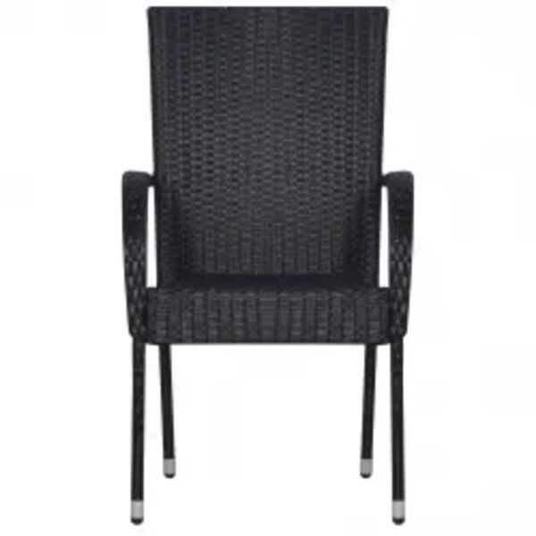 vidaXL Set Mobili da Pranzo per Giardino 5 pz Nero