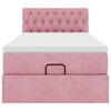 vidaXL Struttura Letto Pouf con Materasso Rosa 90x200 cm in Velluto