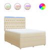 vidaXL Giroletto a Molle con Materasso Crema 140x200 cm in Tessuto