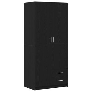 vidaXL Guardaroba Rovere Nero 80 x 52 x 180 cm Legno ingegnerizzato