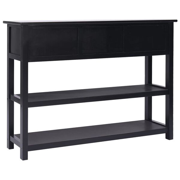 vidaXL Credenza Nera 108x30x76 cm Legno Massello di Paulownia