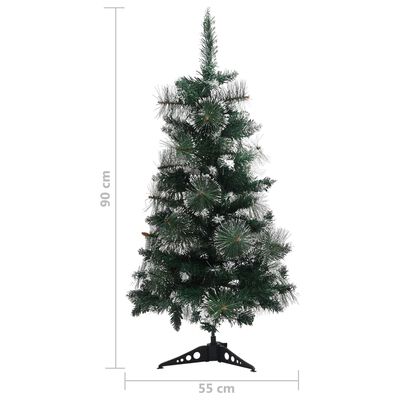 vidaXL Albero di Natale Artificiale Supporto Verde e Bianco 90 cm PVC