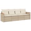 vidaXL Set Divano da Giardino 4 pz con Cuscini Beige in Polyrattan