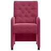 vidaXL Sedie da Pranzo con Ruote 2 pcs Rosso vino 58 x 67 x 97 cm