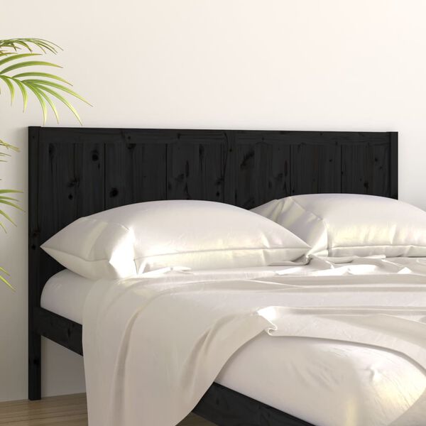 vidaXL Testiera per Letto Nera 125,5x4x100cm in Legno Massello di Pino