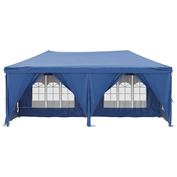 vidaXL Tenda per Feste Pieghevole con Pareti Laterali Blu 3x6 m