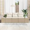 vidaXL Set Divano da Giardino 3 pcs Beige e Crema polyrattan