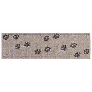 vidaXL Tappeto da Cucina Zampe grigie 150 x 45 cm 100% Poliammide