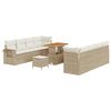 vidaXL Set Divano da Giardino 11 pz Beige Poly Rattan
