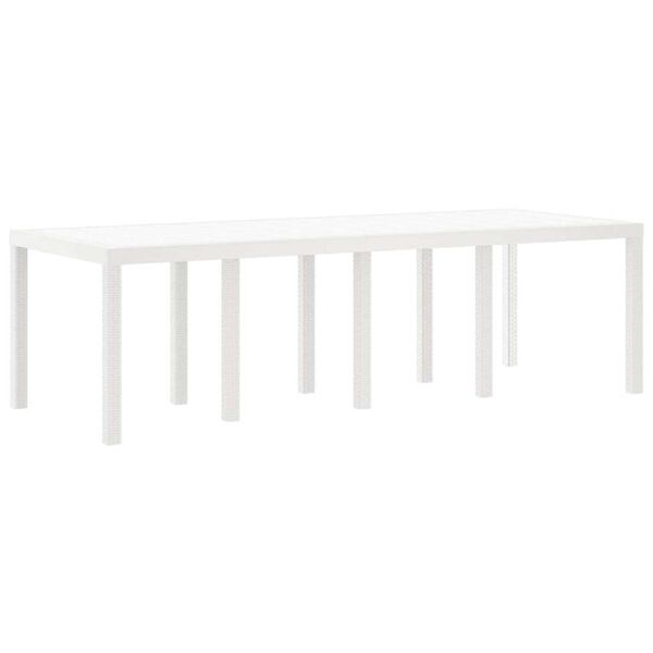 vidaXL Tavolo da Pranzo da Giardino Bianco 250 x 100 x 73 cm