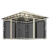 vidaXL Gazebo con Zanzariera e Luci LED 3x3x2,73 m Crema