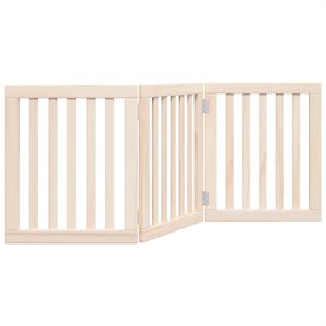 vidaXL Cancelletto per cani pieghevole a 3 pannelli 150 cm in legno di pioppo