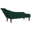 vidaXL Chaise Longue con Cuscini Verde Scuro in Velluto