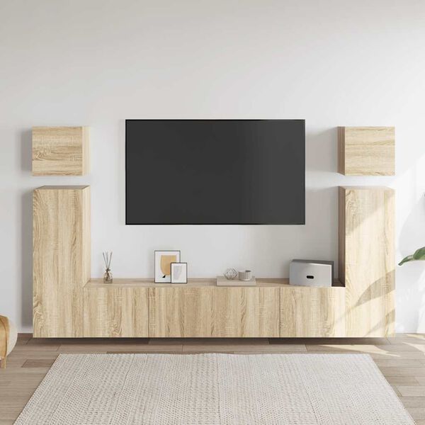 vidaXL Set di Mobili Porta TV 8 pz Rovere Sonoma in Legno Multistrato