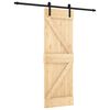 vidaXL Porta scorrevole Naturale e Nero 70 x 210 cm