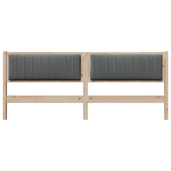 vidaXL Testiera imbottita con testiera Marrone 200 cm Pino massello