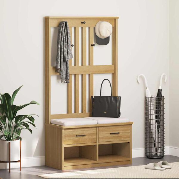 vidaXL Albero da Ingresso SANDNES 87x40x159,5 cm in Legno di Pino