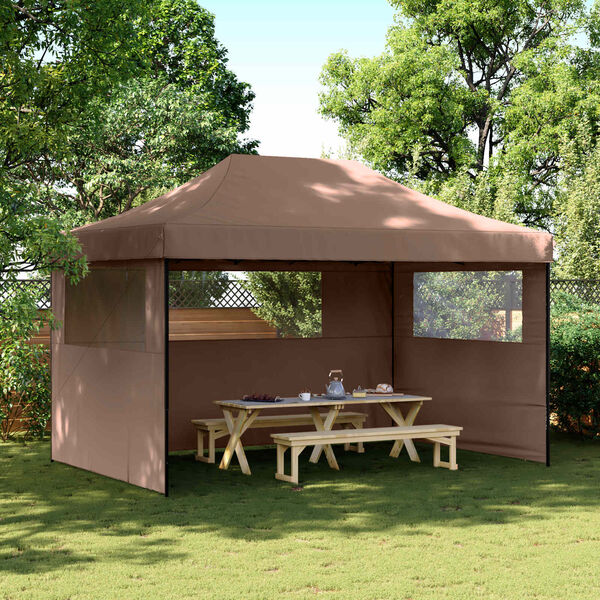 vidaXL Tenda Party Marrone 292 x 440 x 315 cm Tessuto Oxford