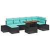 vidaXL Set Divano da Giardino 8 pz Nero e Verde acqua